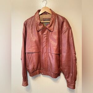 Midway Men's brown Faux Leather full zip Bumper Jacket